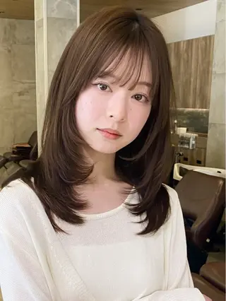 ミディアム 無料カットモデル /レイヤー特化/荒砂のヘアスタイル