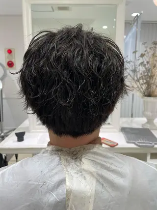 パーマ メンズ センターパート 川島爽楽のヘアスタイル