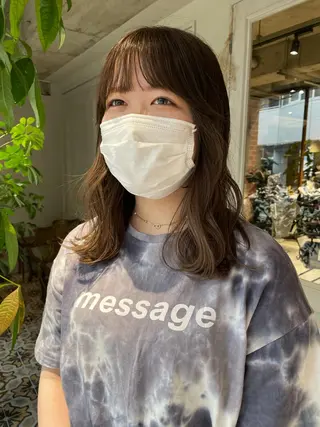 セミロング カラー ベージュ🤎透明感 カラー🤎anriのヘアスタイル