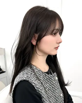 セミロング 前髪顔まわりカット 🌈中村海聖のヘアスタイル