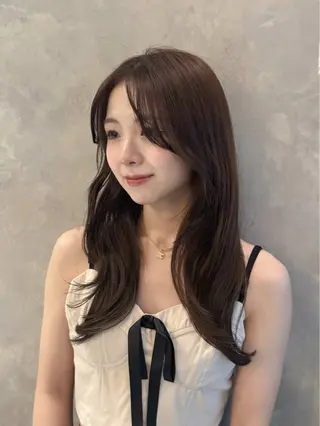 セミロング rioカット縮毛 矯正♡韓国レイヤーのヘアスタイル