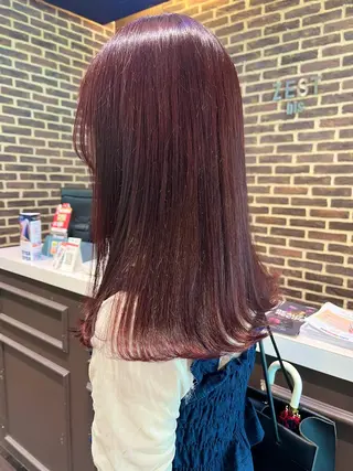 セミロング カラー カットパーマ あさみのヘアスタイル