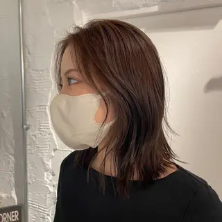 ミディアム カラー lunty miichiのヘアスタイル
