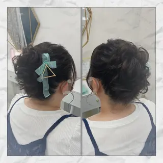 セミロング ヘアアレンジ ヘアセット/着付け 𓇼 松本 夏美𓇼のヘアスタイル