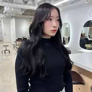ロング カラー 韓国ヘア/髪質改善/ レイヤー/ブラウンのヘアスタイル