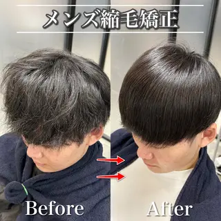 ショート パーマ ヘアアレンジ メンズ Loy所属・メンズヘアの達人 パーマ 縮毛矯正🔷のヘアスタイル