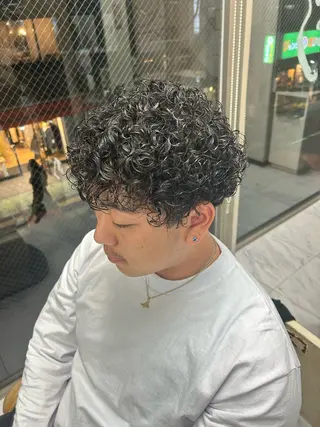 ミディアム パーマ メンズ メンズパーマ 💈後閑和真💈のヘアスタイル
