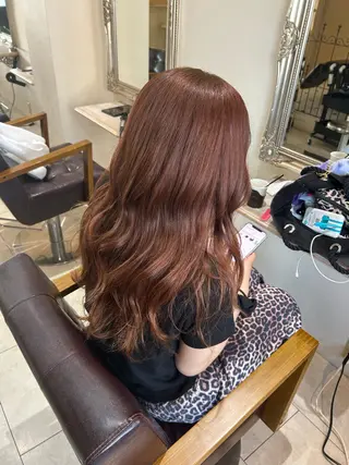 ロング カラー nano.暖色カラー 🍑ヘアアレンジのヘアスタイル