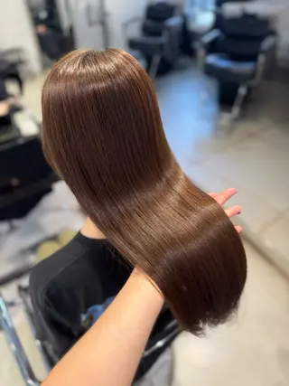 セミロング カラー パーマ ヘアアレンジ 透明感/オリーブ/ グレージュ/YUKAのヘアスタイル