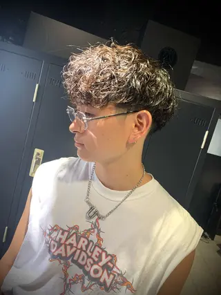 ショート メンズ メンズパーマ/難波/ 心斎橋　室園亮佑のヘアスタイル