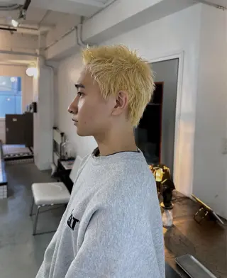 メンズ オト/レイヤー/ Wカラーのヘアスタイル