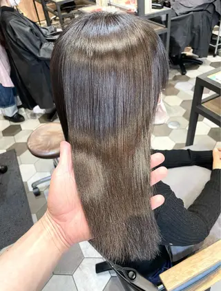 ミディアム カラー パーマ 縞田 健一のヘアスタイル