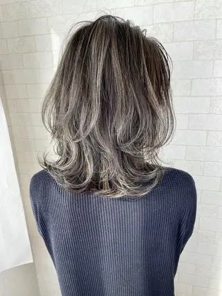 ミディアム カラー 神野 雅樹のヘアスタイル