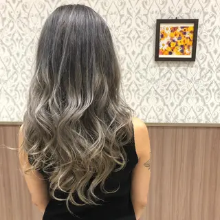 セミロング カラー 河内 元伸のヘアスタイル