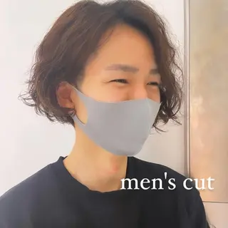 ミディアム メンズ ボブパーマ ♡ヨシカワハナコのヘアスタイル