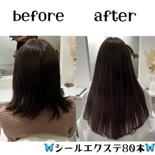 ロング MOE🐈‍⬛🎀 エクステ/ワンホンのヘアスタイル