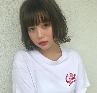 ミディアム カラー ヤスドミ ケイスケのヘアスタイル