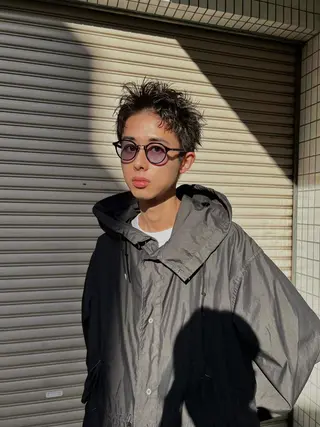 ショート カラー パーマ メンズ スパイキーショート/ メンズヘア/hugeのヘアスタイル