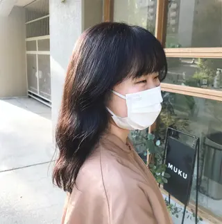 セミロング カラー muku所属・レディースカット モデル/ayunaのヘアスタイル