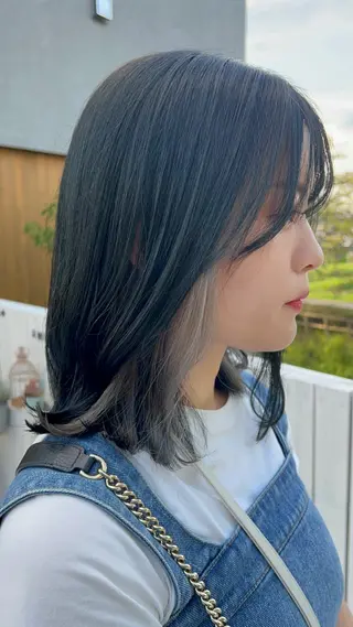 ミディアム カラー amiehairroom所属・むらたナチュラルパー マ🌀透明感カラーのヘアスタイル