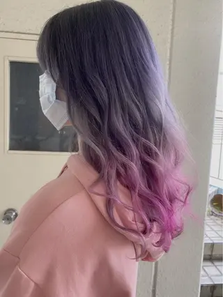 セミロング カラー sio.nail&eyebrow salon shimokitazawa2号店所属・nailist mana𖤐´-のネイルデザイン