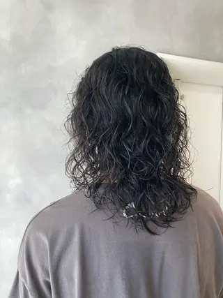 セミロング パーマ メンズ 🟢ボブパーマ/ハー ドパーマ/大西🟢のヘアスタイル