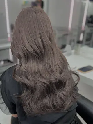 ロング カラー ブリーチなし韓国ヘア レイヤー縮毛🤍渡邉のヘアスタイル