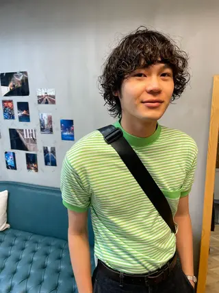 ミディアム カラー パーマ ヘアアレンジ メンズ tatsumi/ボブ ウルフ/レイヤーのヘアスタイル