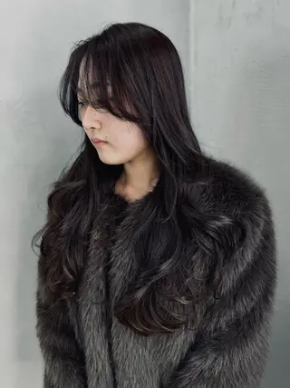 ロング 似合わせパーマ 癖毛カットのヘアスタイル