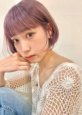 カラー ハイトーン/顔まわり Nina💒のヘアスタイル