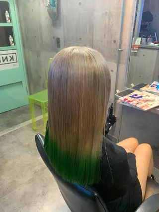 ロング カラー ハイトーン/メンズ/ ウルフ特化   小松のヘアスタイル