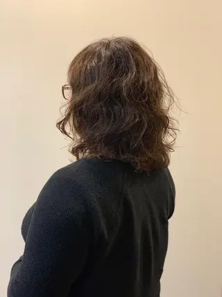 ミディアム カラー パーマ 中村 優太のヘアスタイル