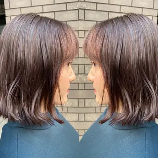 ミディアム カラー パーマ 髪質改善/縮毛矯正 /ブリーチ矯正/岡部のヘアスタイル