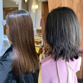 ミディアム カラー パーマ ヘアアレンジ 【暗め透明感カラー】 【インナー】小島良太のヘアスタイル