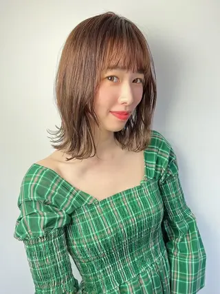 ミディアム カラー ひなた 艶カラー/渋谷のヘアスタイル