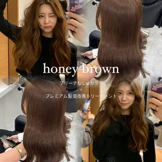 セミロング カラー モテ髪💕ハイトーン yuriaのヘアスタイル