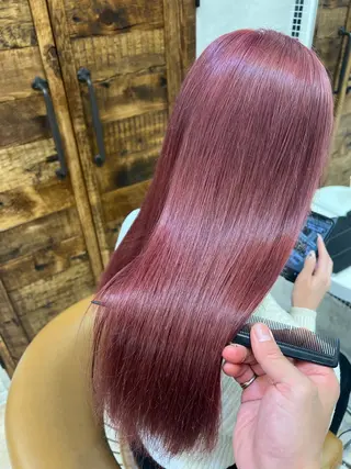 ロング 縮毛矯正/ブリーチ なしダブルカラー輝希のヘアスタイル