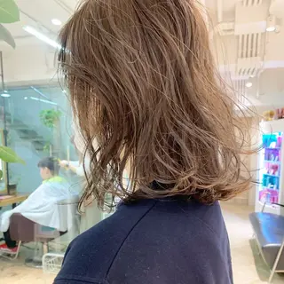 ミディアム カラー 👔ボブ﹨似合 わせパーマ🩳ももかのヘアスタイル