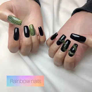 ネイル Rainbow nailsくろちゃんのネイルデザイン