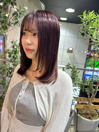 セミロング メンズ/艶髪/カラー サクラ🌸のヘアスタイル