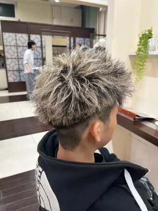 ショート カラー パーマ メンズ AROH men's cut&men's perm 船橋店所属・🧊メンズ特化🧊 高木航希のヘアスタイル