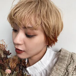 ショート カラー 髪質改善/縮毛矯正/ 透明感カラーYUMAのヘアスタイル