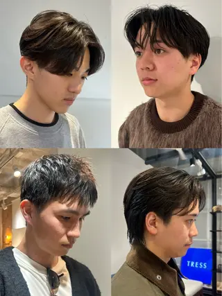 ショート カラー パーマ メンズ レイヤー/透明感/ ブリーチなし/わかなのヘアスタイル