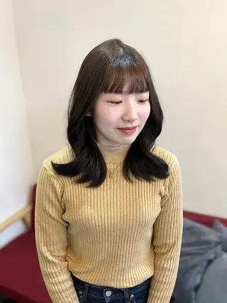 セミロング カラー ヘアアレンジ 似合わせ顔まわり カット💛森尾真由美のヘアスタイル