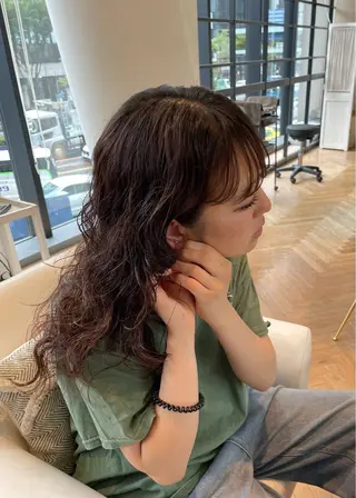 ロング パーマ ELLE salon サエのヘアスタイル