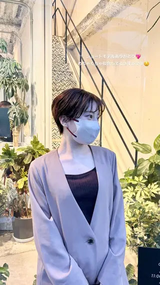 ショート 山田 綾乃/メンズカットのヘアスタイル