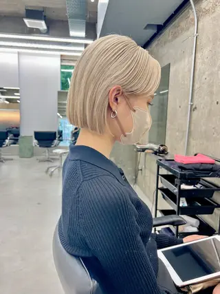 ミディアム noe所属・AYAKA/名古屋/ 栄/ボブ/透明カラーのヘアスタイル