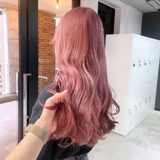 ロング カラー 🎀ダブルカラー/ ピンク×ガーリー🎀のヘアスタイル