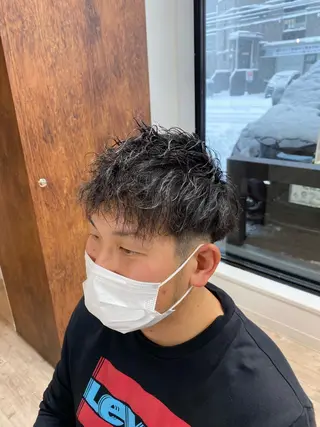 パーマ メンズ 波巻きスパイラル/ メンズパーマ/ゆうひのヘアスタイル