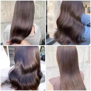 セミロング カラー アオガミ （前髪顔周りカット）のヘアスタイル